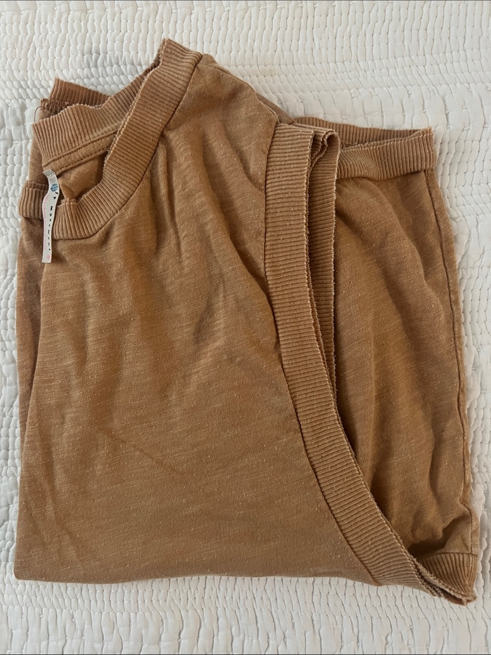 Free People Cropped Muscle Tank Top in Brown